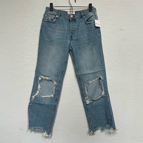 Free People Maggie Mid-Rise Straight-Leg Jeans size 26 - Picture 5 of 8